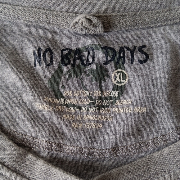 No Bad Days men's gray surfboard short-sleeve t-shirt size XL - Picture 8 of 8